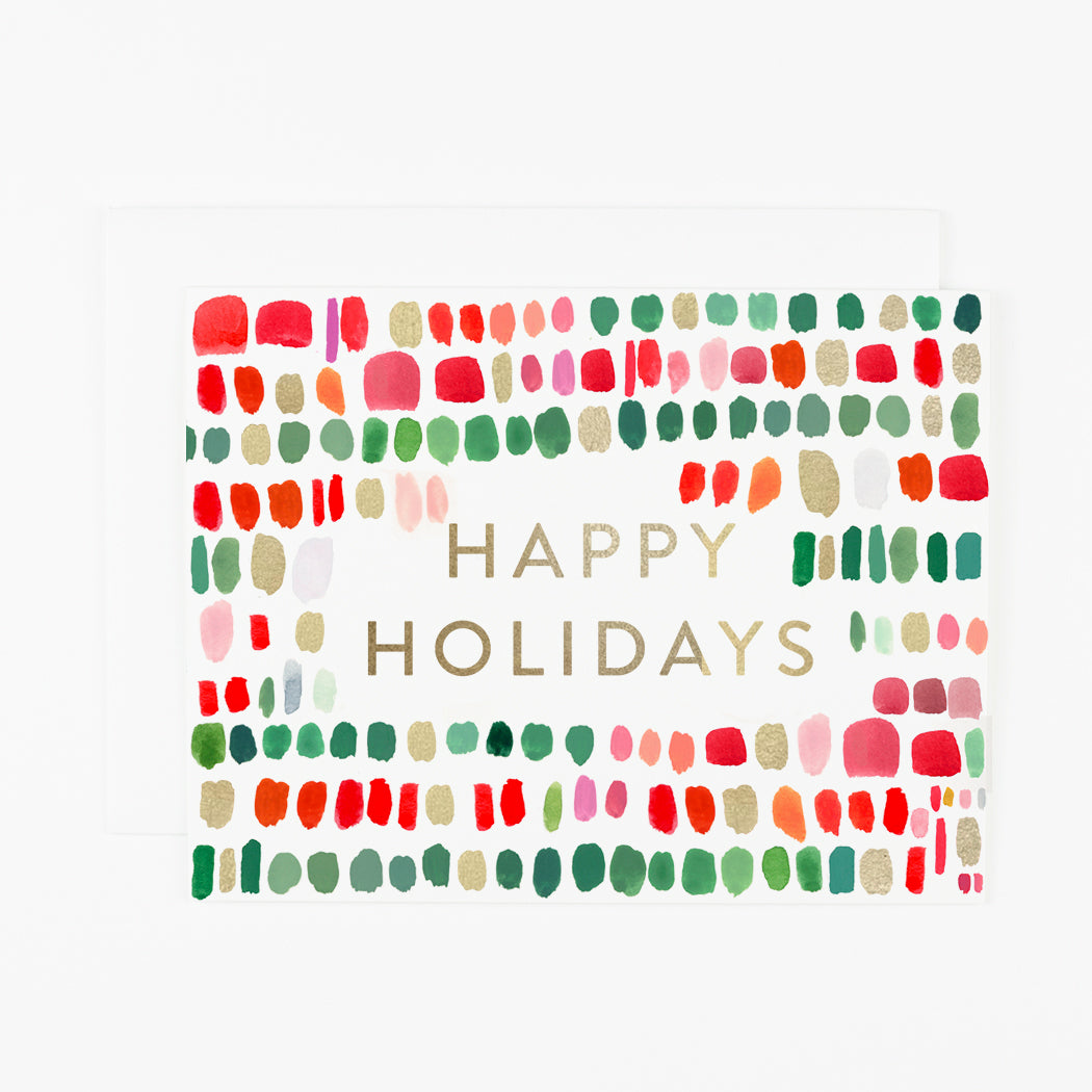 Happy Holidays Paint Strokes *gold foil