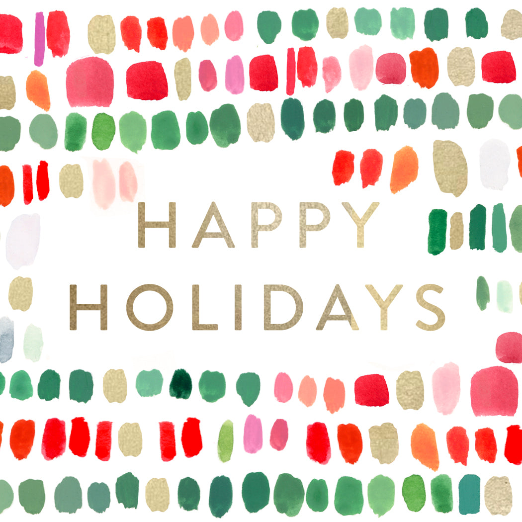 Happy Holidays Paint Strokes *gold foil