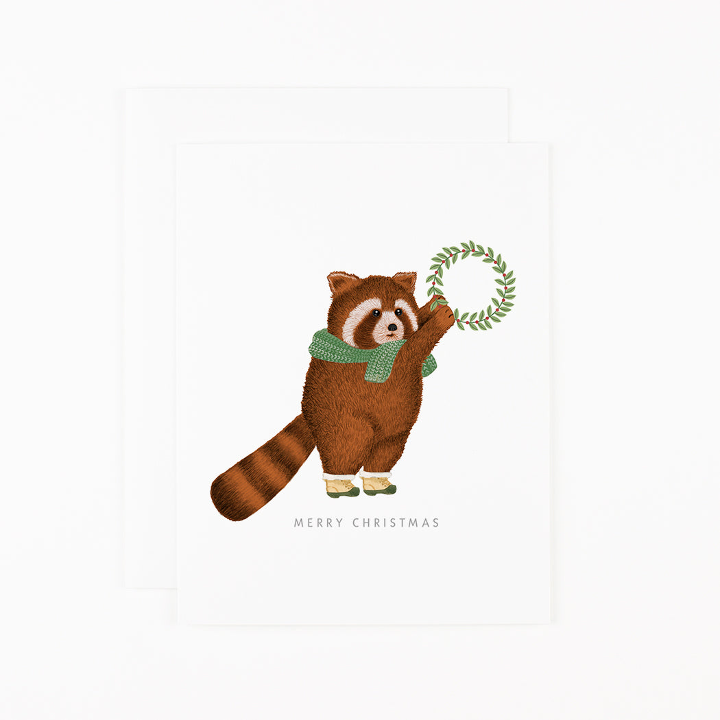 Red Panda with Wreath  