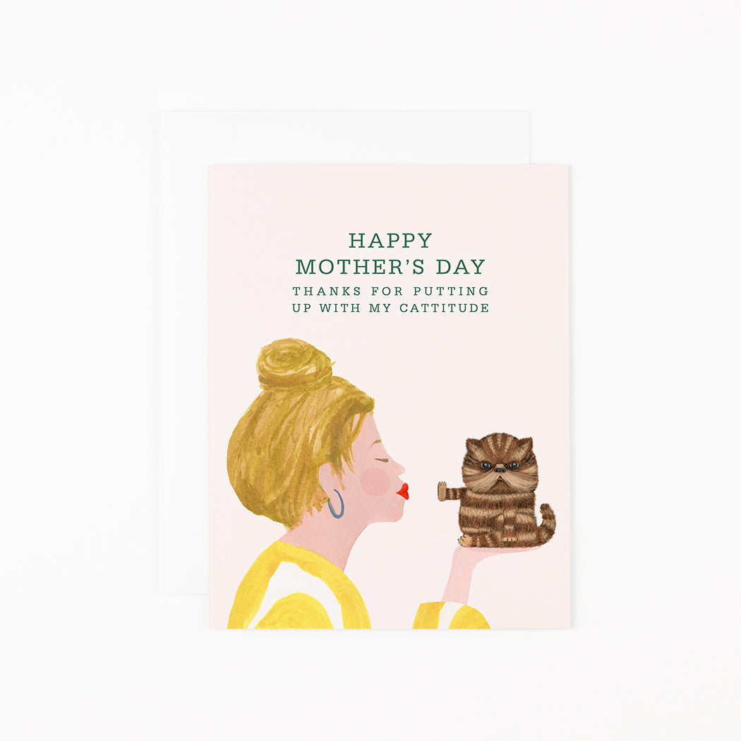 Cattitude Mom - Yellow Blouse  